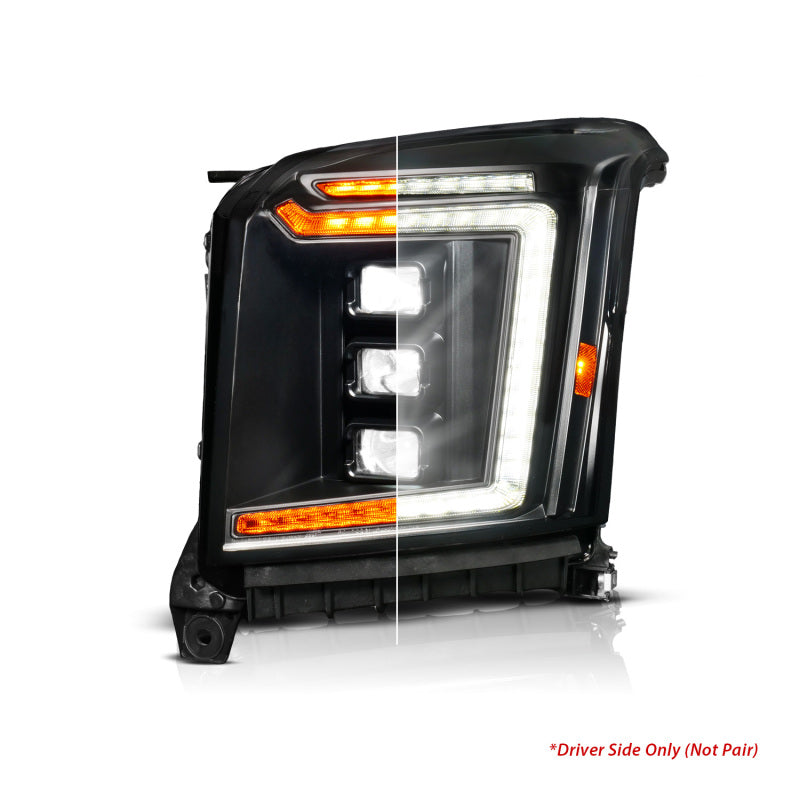 ANZO 15-20 GMC Yukon/XL Full LED Proj Headlight Black DRV Halogen Models | Yukon/XL (111635X-L)