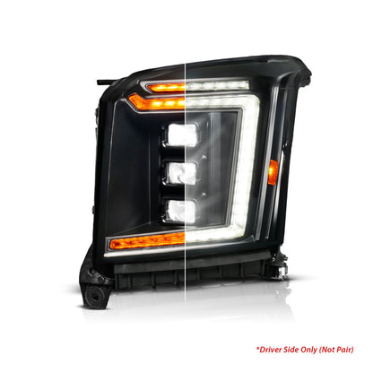 ANZO 15-20 GMC Yukon/XL Full LED Proj Headlight Black DRV Halogen Models | Yukon/XL (111635X-L)