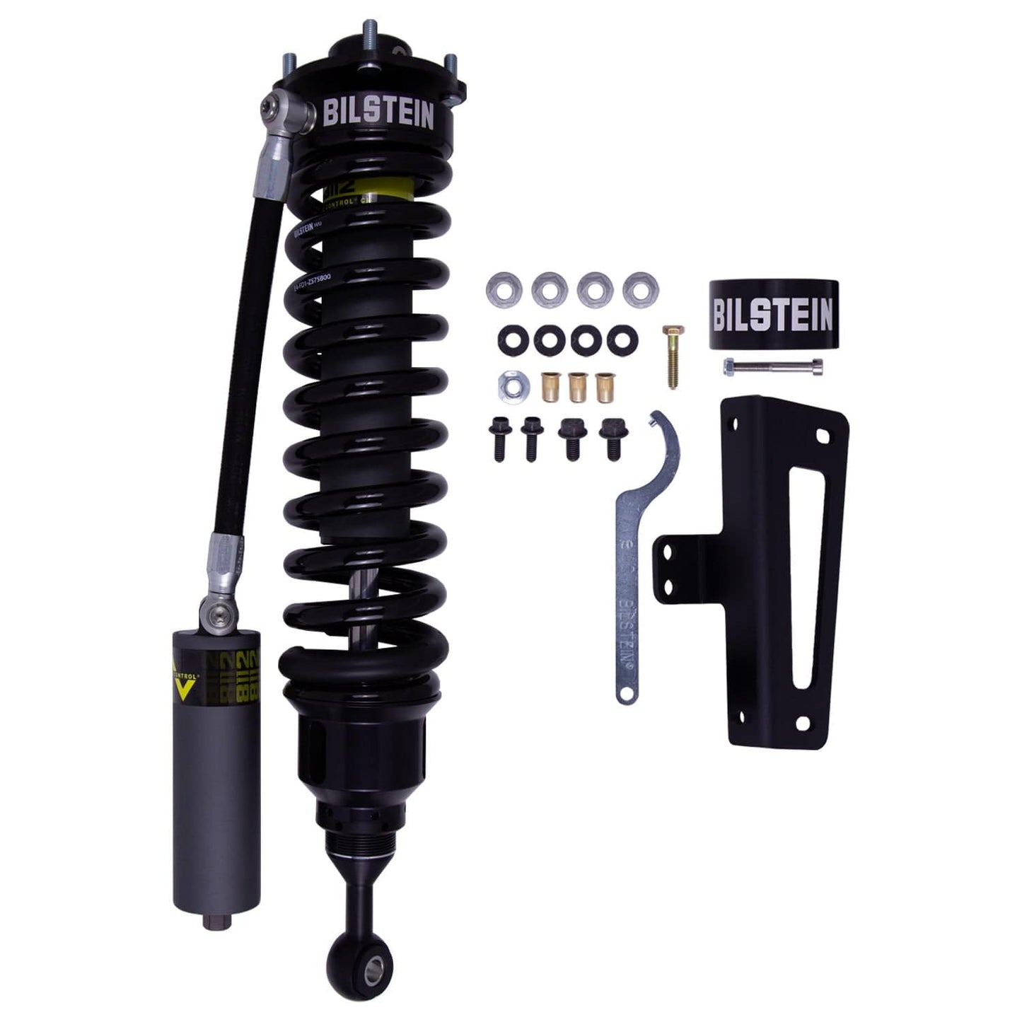 Bilstein B8 8112 (ZoneControl CR) Front Left Shock Absorber and Coil Spring Assembly for 2015-2021 Toyota Tundra - 25.79 in. Extended, EVO Grey