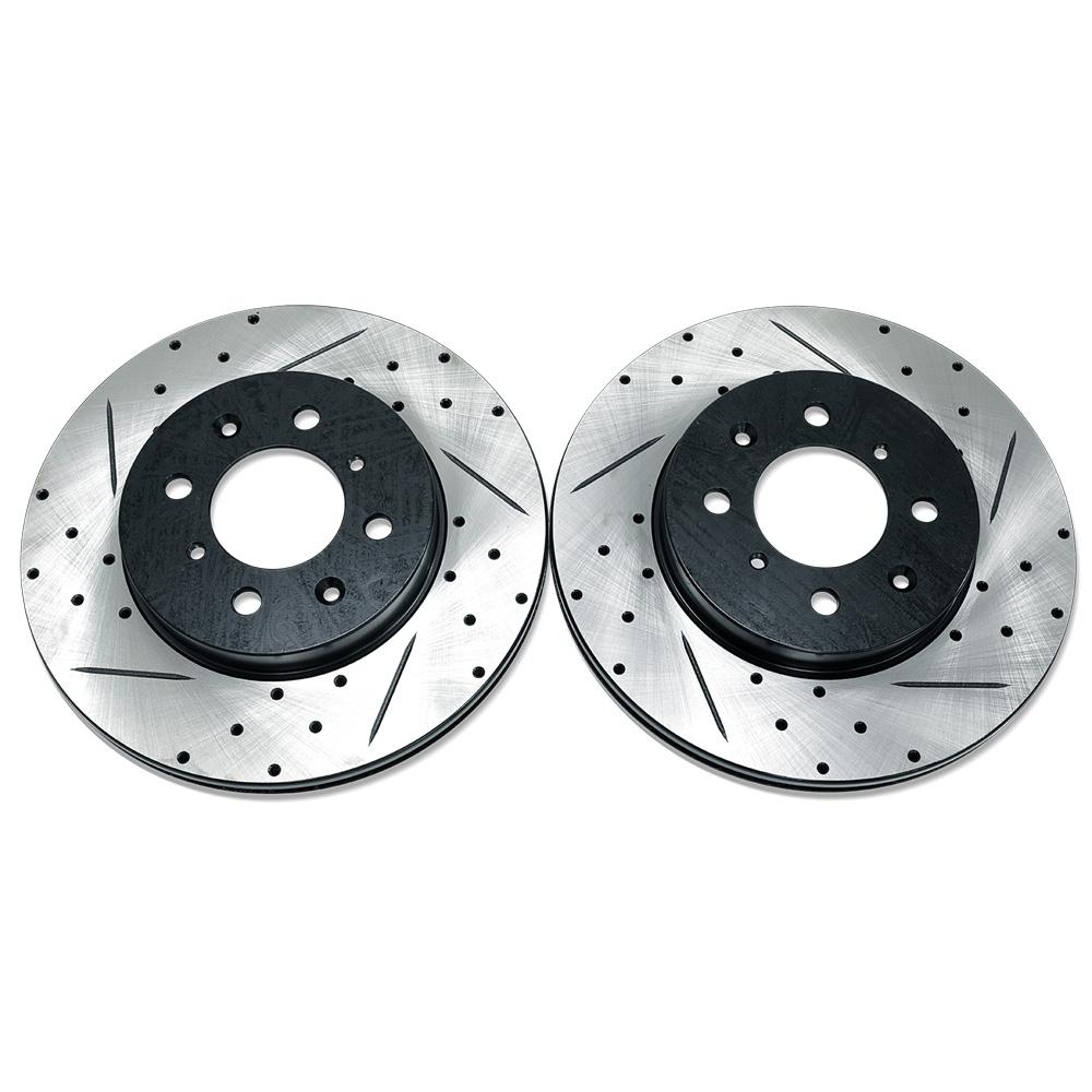BLOX Racing Front Slotted & Cross-Drilled Rotors - 262mm | Multiple Honda Fitments (BXBS-10200)