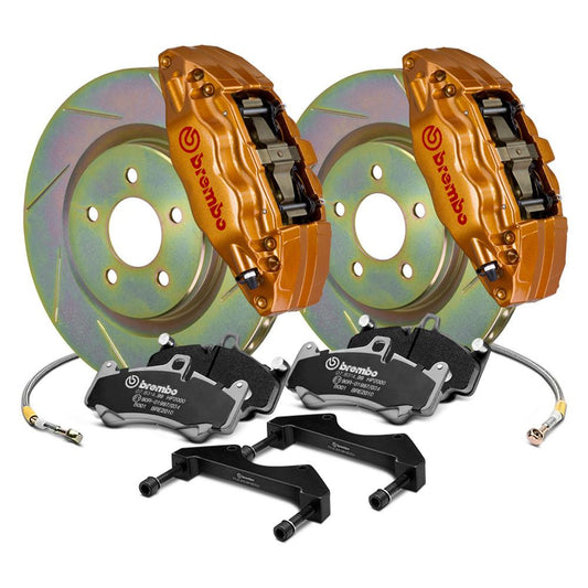 Brembo GT Series Slotted Gold 1-Piece Rotor Front Big Brake Kit | 2015-2018 Subaru WRX / STi (1E5.6003A4)