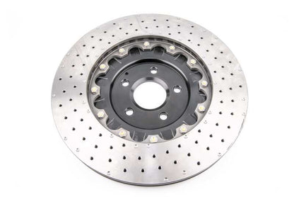 DBA 5000 Series 2-Piece Drilled Front Rotor w/ Black Hat | Ford Focus RS (16-18) (DBA52968BLKXD)