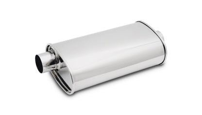 Vibrant StreetPower Oval Muffler 3.50in Inlet/Outlet (Offset-Center)