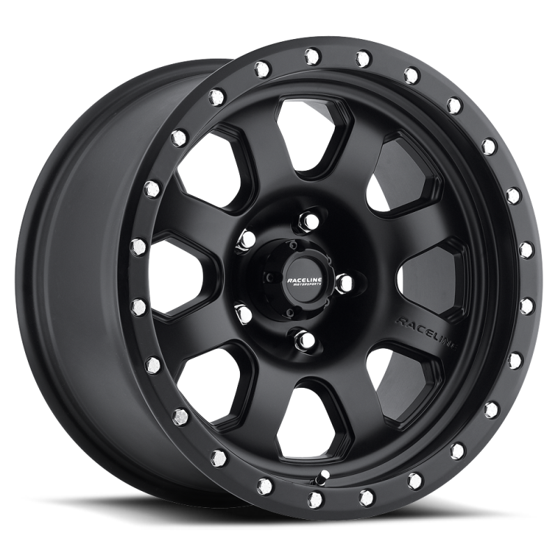 (set of 4) Raceline 929 Avenger Satin Black | 17x9" -12mm | 6x139.7mm Wheel