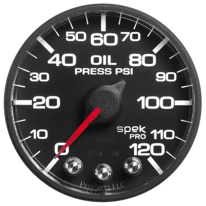 Autometer Spek-Pro 2 & 1/16" Oil Press Gauge 120PSI