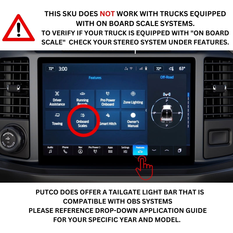 Putco 21-22 Ford F-150 60in Red Light Blade Direct Fit Kit Red / White