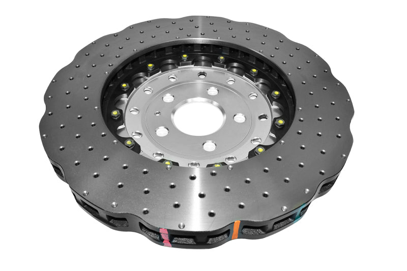DBA Front 5000 Series Cross Drilled Rotor w/ Silver Hat | Audi RS7 (14-18) (DBA53002WSLVXD)