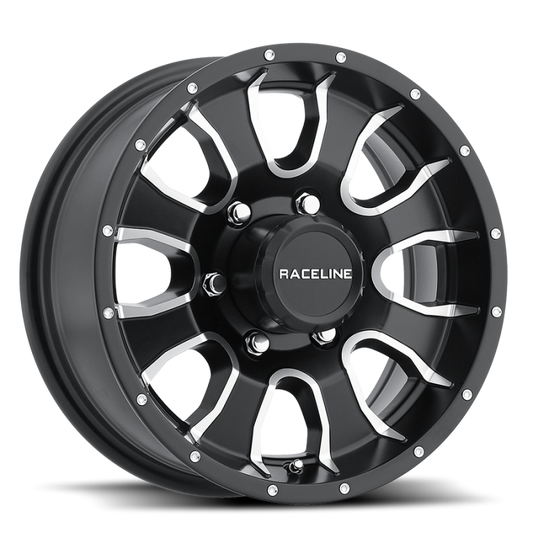 Raceline 860 Mamba Black & Machined | 15x6" +0mm | 5x127mm Wheel