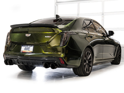 AWE Tuning 2021+ Cadillac CT4-V Blackwing SwitchPath Exhaust - Diamond Black Tips (3025-43436)