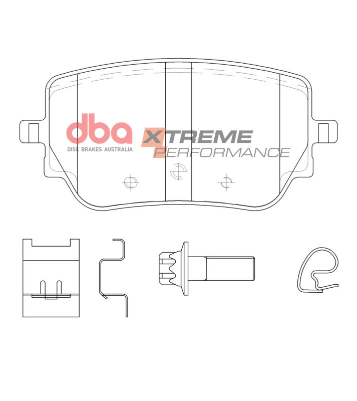 DBA Rear XP Performance Brake Pads w/ Vented Rear Rotors | Mercedes-Benz A 45 (20) (DB15082XP)