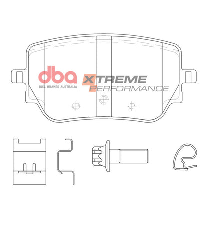DBA Rear XP Performance Brake Pads w/ Vented Rear Rotors | Mercedes-Benz A 45 (20) (DB15082XP)