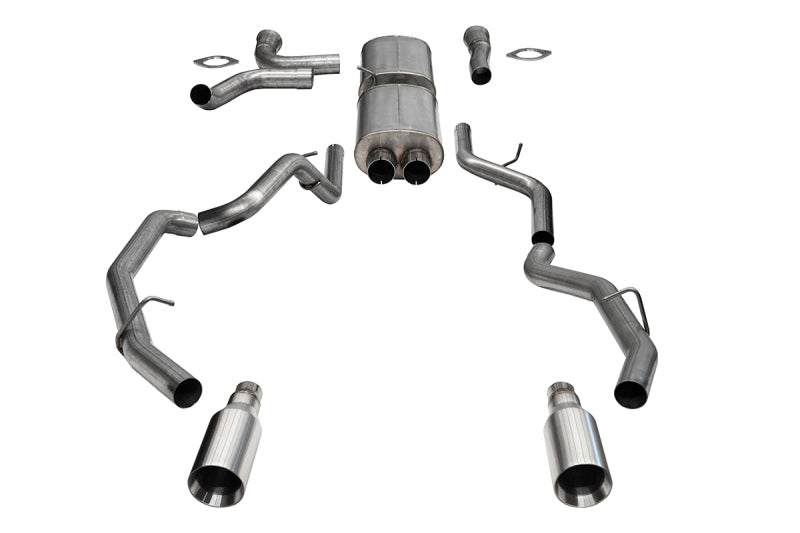 Corsa 21389 True Dual 3" Catback Exhaust System w/Dual Rear Exit/Flat 5.0" Tips