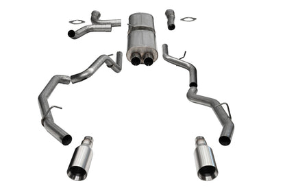 Corsa 21389 True Dual 3" Catback Exhaust System w/Dual Rear Exit/Flat 5.0" Tips