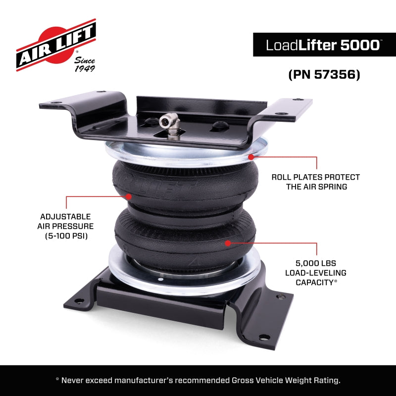 Air Lift 57356 LoadLifter 5000 Rear Air Springs for 2024-2026 Ford Ranger 4WD