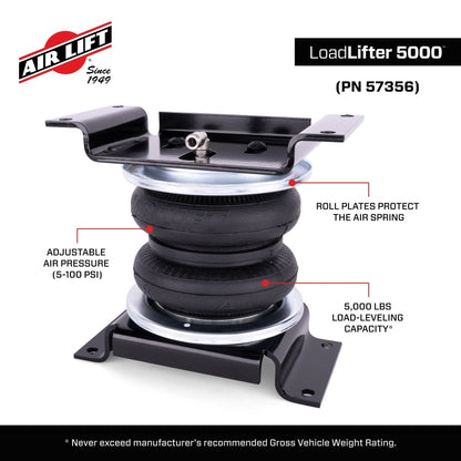 Air Lift 57356 LoadLifter 5000 Rear Air Springs for 2024-2026 Ford Ranger 4WD