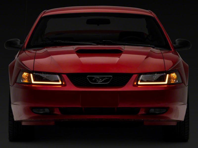 Raxiom 99-04 Ford Mustang Axial Headlights w/ Seq LED Bar Blk (422713)