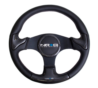 NRG CARBON FIBER STEERING WHEEL 350MM RUBBER HORN