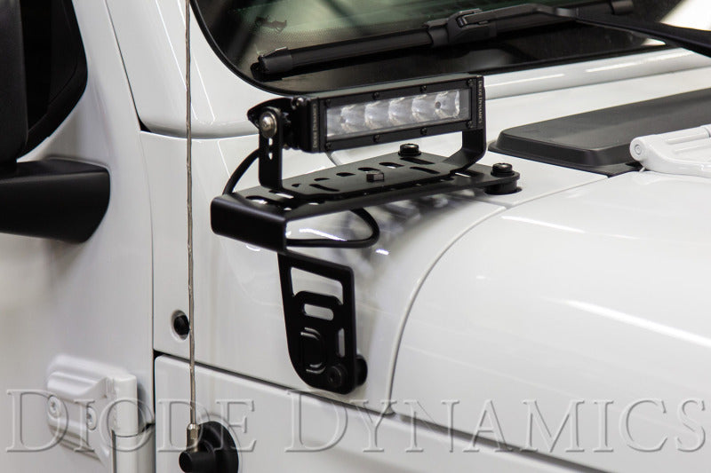 Diode Dynamics 18-21 Jeep JL Wrangler/Gladiator SS3 Cowl LED Bracket Kit - White Pro