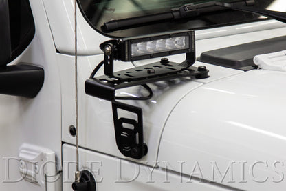 Diode Dynamics 18-21 Jeep JL Wrangler/Gladiator SS3 Cowl LED Bracket Kit - White Pro