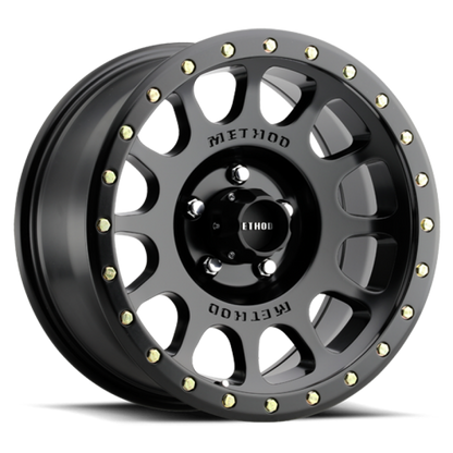 (set of 4) Method MR305 NV Matte Black | 17x8.5" +25mm | 5x5in Wheel