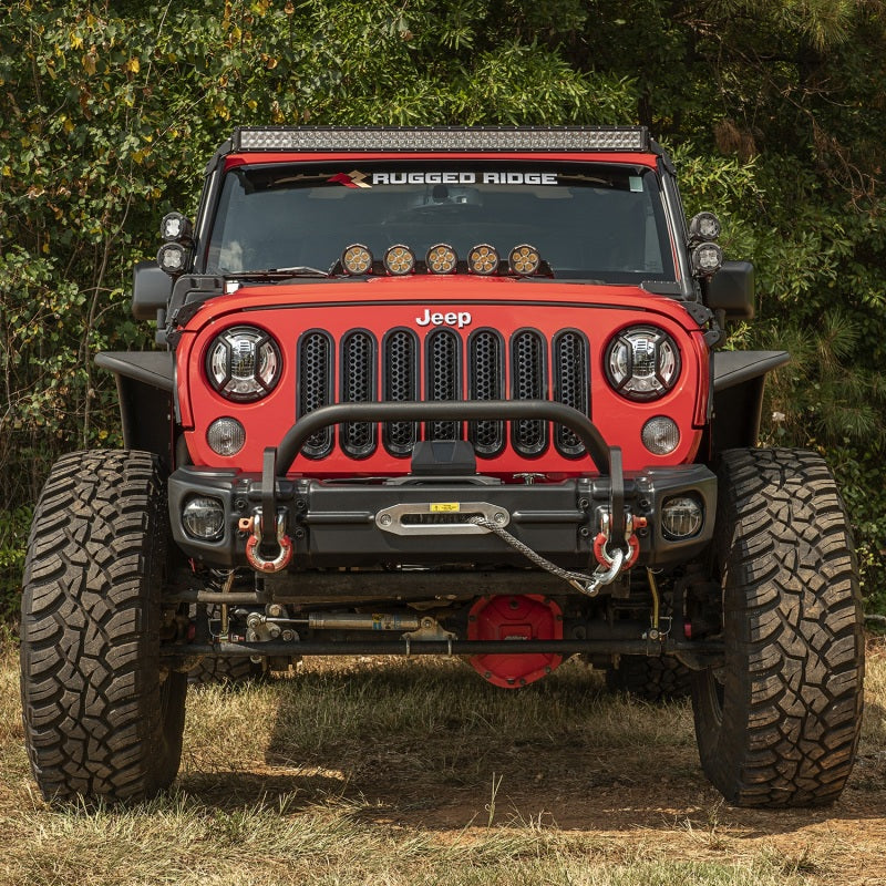Rugged Ridge 11549.13 Arcus Front Bumper w/ Winch Tray for 2007-18 Jeep JK