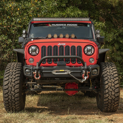 Rugged Ridge 11549.13 Arcus Front Bumper w/ Winch Tray for 2007-18 Jeep JK