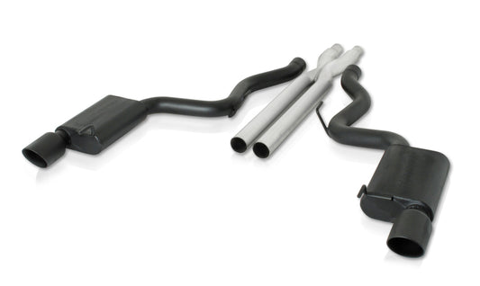 Gibson 3in Dual Cat-Back Exhaust | Ford Mustang GT 5.0L (15-17) Black Elite Ceramic (619013-B)