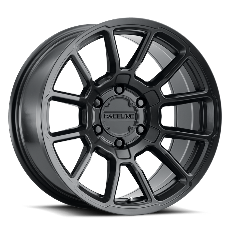 (set of 4) Raceline 950 Gauge Satin Black | 17x8.5" +0mm | 6x135mm Wheel
