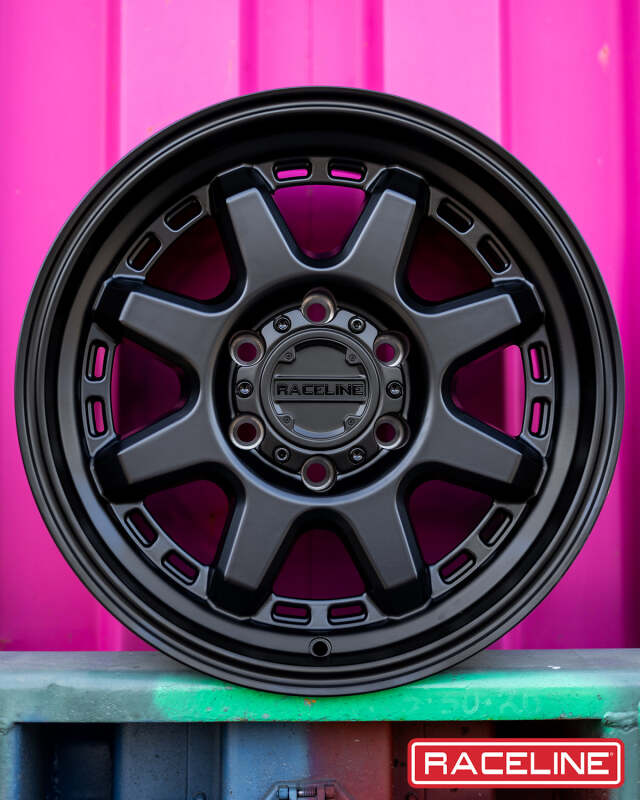 (set of 4) Raceline 947 Scout Satin Black | 18x9" -12mm | 6x139.7mm Wheel