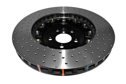 DBA 5000 Series Cross Drilled Front Rotor w/ Black Hat | Audi S6 (07-11) (DBA52778BLKXD)