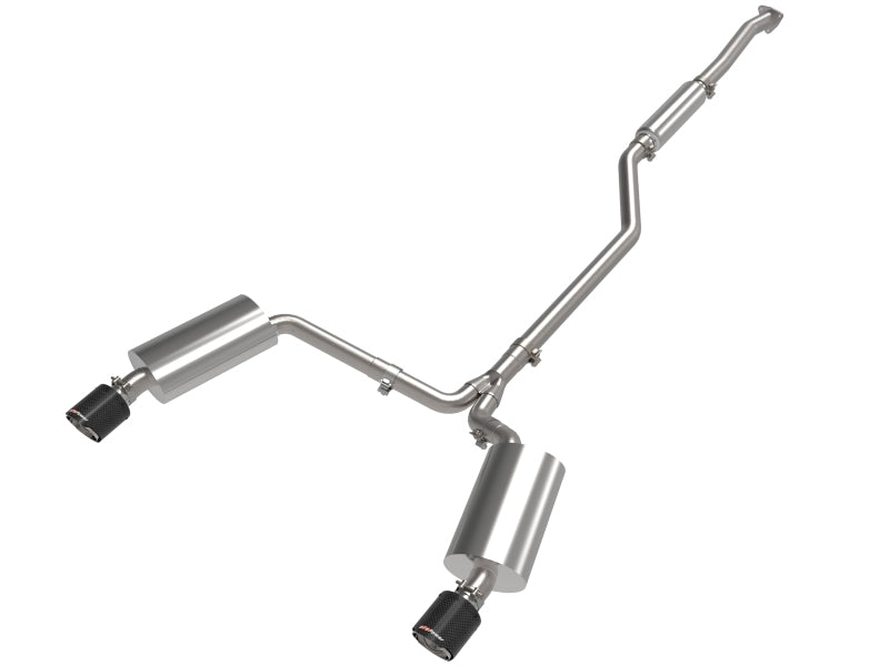 aFe 2-1/4in to 2-1/2in Cat-Back Exhaust System | Acura TSX (09-14) w/ Carbon Fiber Tips (49-36629-C)