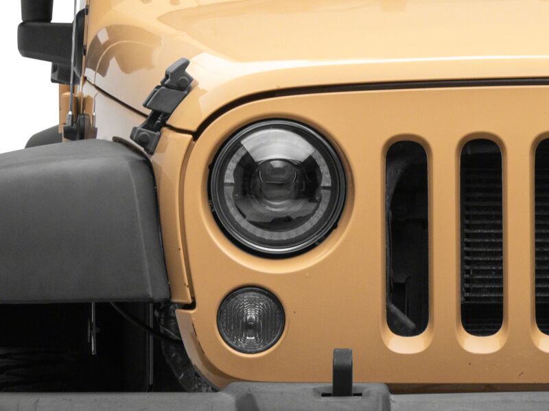 Raxiom 07-08 Jeep Wrangler JK HiOutput LED Headlights Angel Eye DRL Black (J211420)