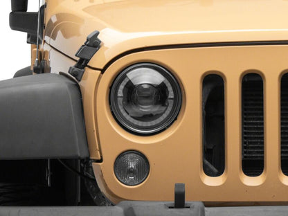 Raxiom 07-08 Jeep Wrangler JK HiOutput LED Headlights Angel Eye DRL Black (J211420)