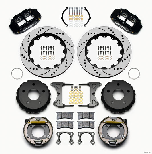 Wilwood 140-13731-D for Narrow Superlite 4R Rear P-Brk Kit 14.00in Drilled Big