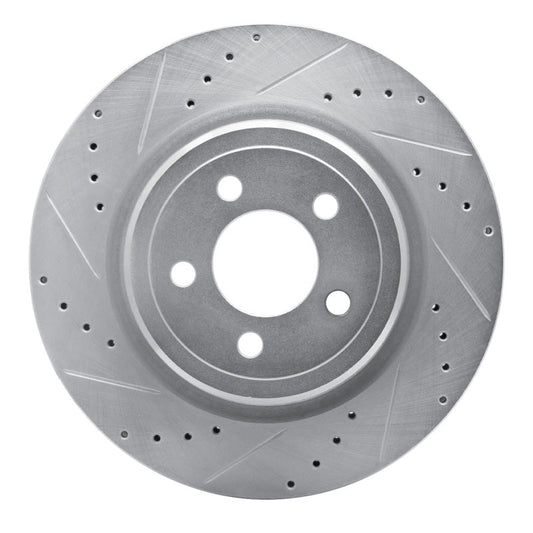 DFC Drilled & Slotted Silver Brake Rotor (REAR LEFT): Dodge Charger (06-23)