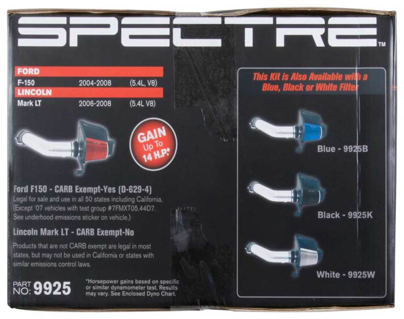Spectre 04-08 F150 V8-5.4L F/I Air Intake Kit | F150 (9925)