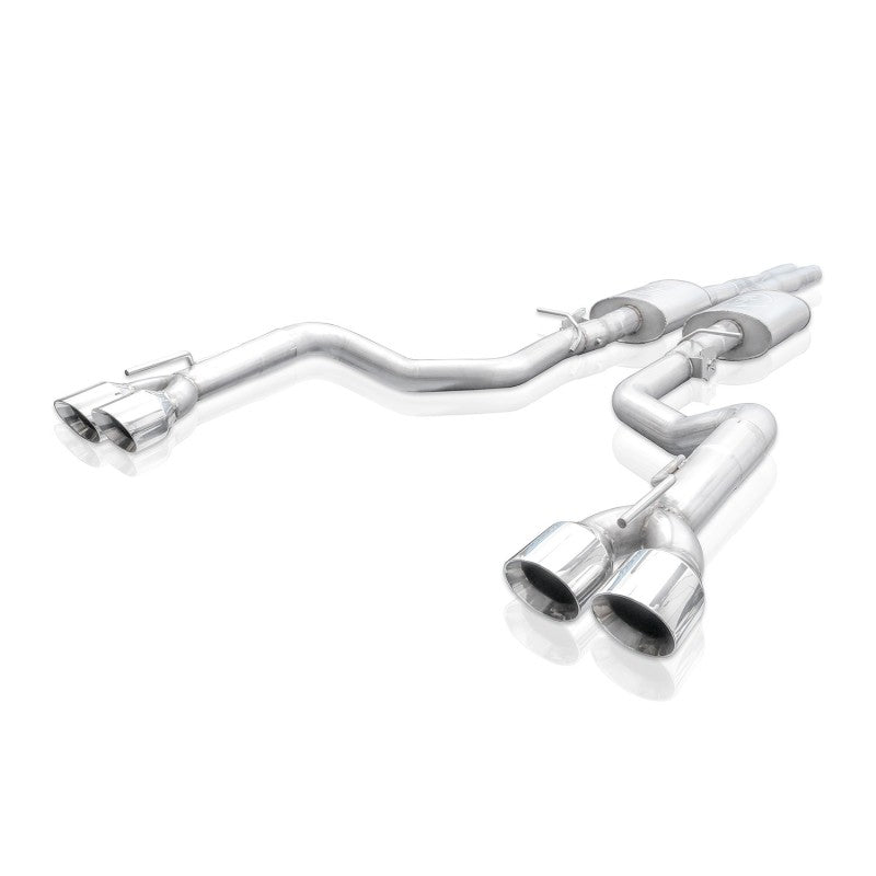Stainless Works 3in Redline Catback X-Pipe w/ 4in Quad Tips | Dodge Challenger (15-19) (CHAL16CBR4)