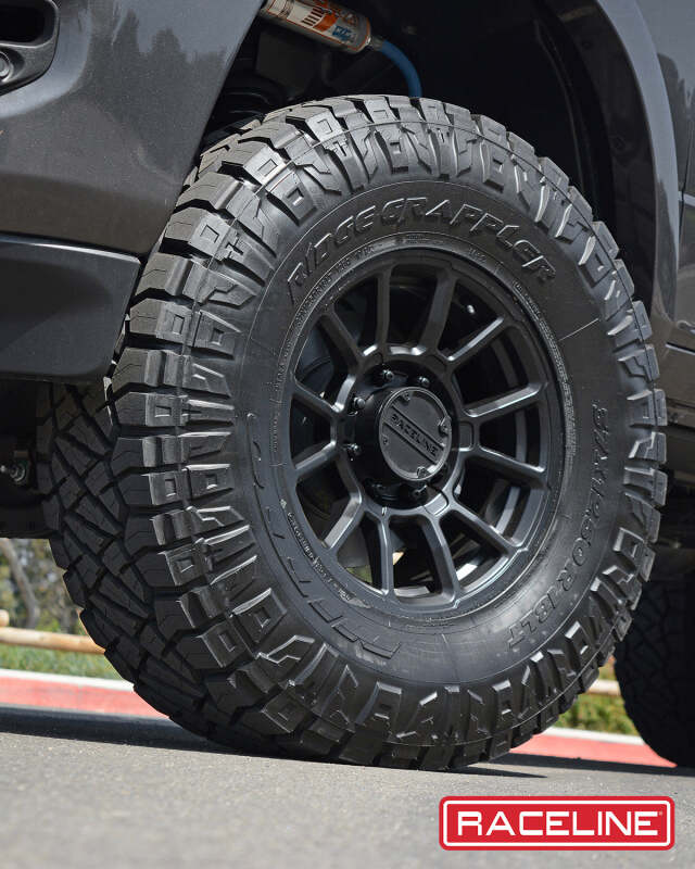 (set of 4) Raceline 950 Gauge Satin Black | 15x8" -24mm | 6x139.7mm Wheel