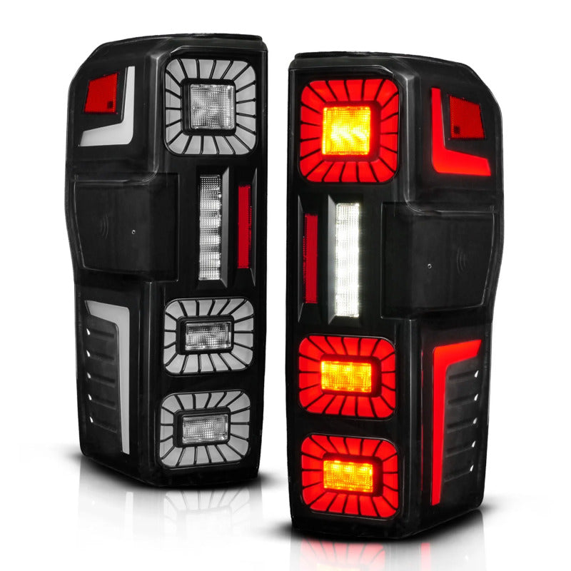 ANZO USA 311492X Black LED Sequential Tail Light Set 23-26 Ford F250/F350 SD