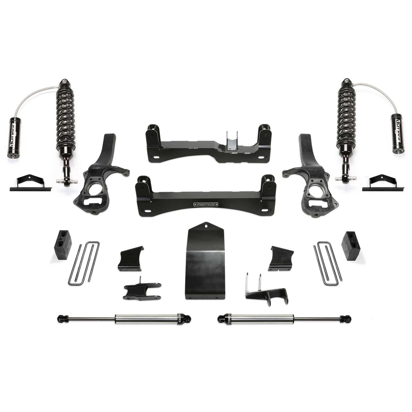Fabtech 4" Performance System w/ 2.5" Downlink Reservoir & 2.25" | GM K1500 Pickup (19-22) w/ Trail Boss/AT4 Package Diesel (K1174DL)