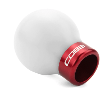 COBB Delrin Shift Knob White w/ Red 6-Speed | Subaru Manual Models (213350-W-RD)