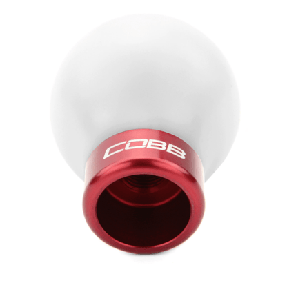 COBB Delrin Shift Knob White w/ Red 6-Speed | Subaru Manual Models (213350-W-RD)
