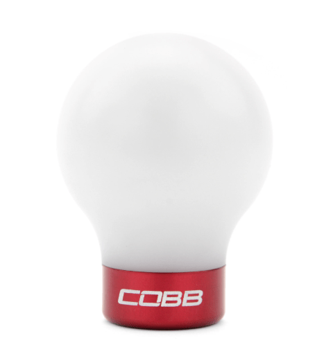 COBB Delrin Shift Knob White w/ Red 6-Speed | Subaru Manual Models (213350-W-RD)