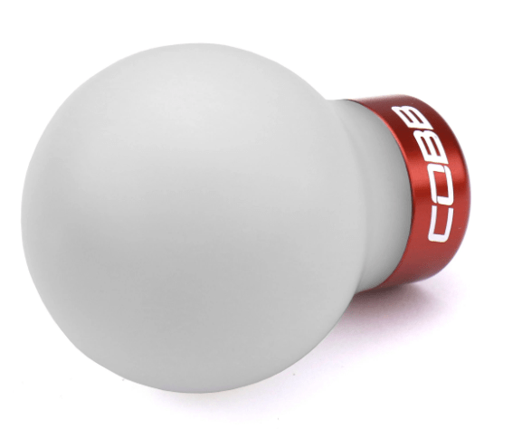 COBB Delrin Shift Knob White w/ Red 6-Speed | Subaru Manual Models (213350-W-RD)