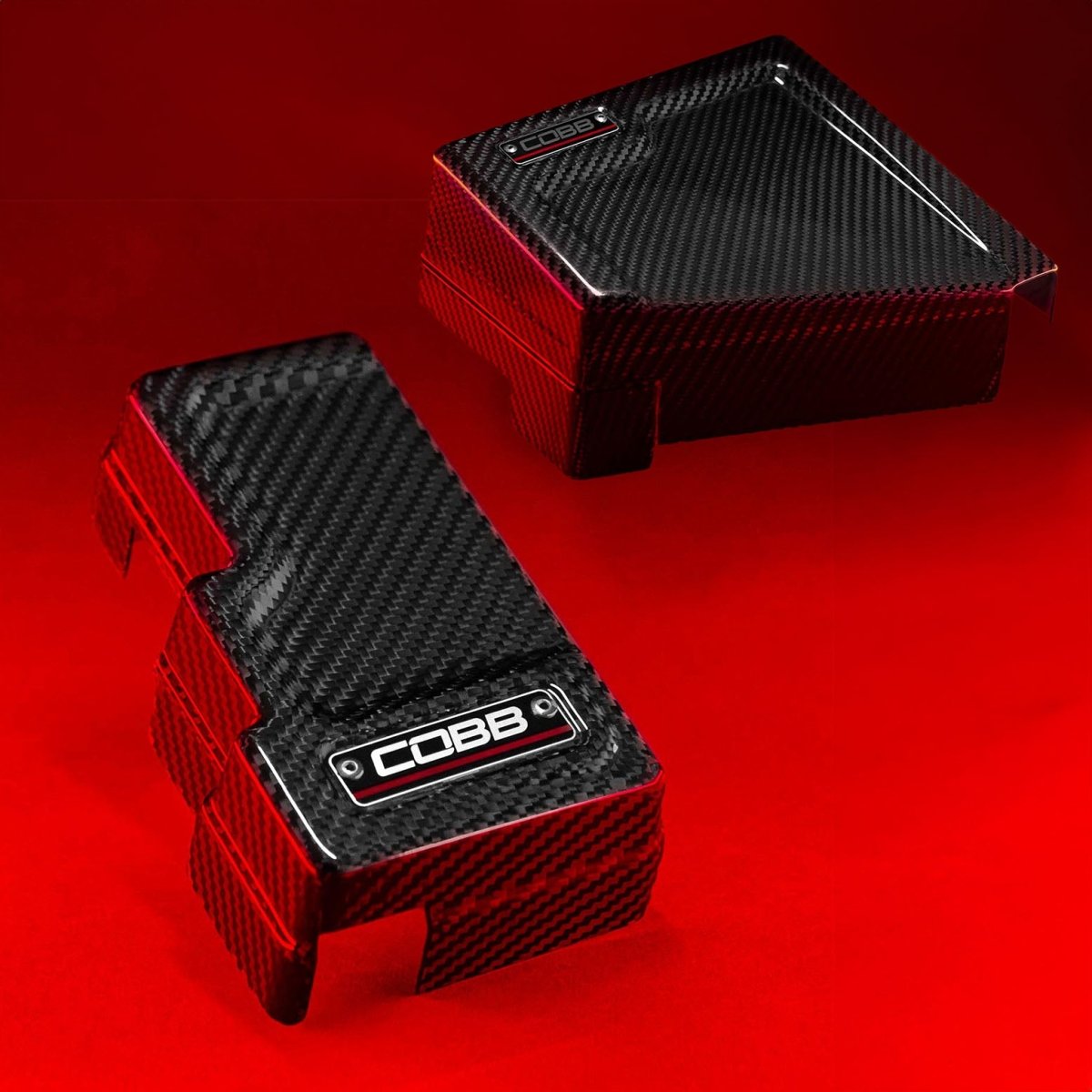 COBB Redline Gloss Carbon Fiber Fuse Box Cover Kit Driver & Passenger | Subaru WRX (22-25) (846665-KIT)