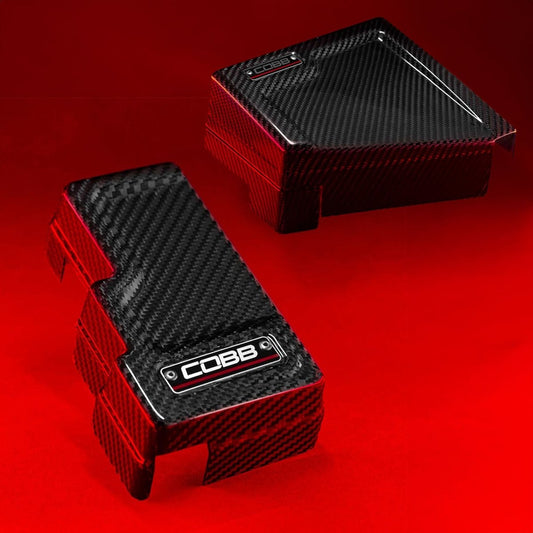 COBB Redline Gloss Carbon Fiber Fuse Box Cover Kit Driver & Passenger | Subaru WRX (22-25) (846665-KIT)