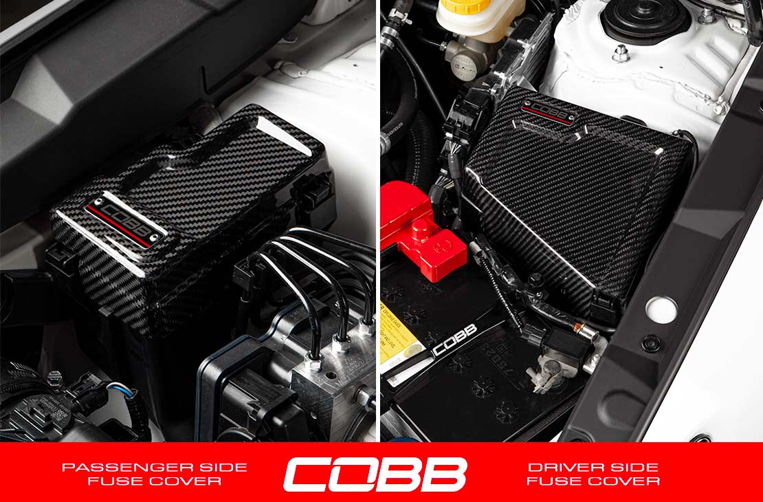 COBB Redline Gloss Carbon Fiber Fuse Box Cover Kit Driver & Passenger | Subaru WRX (22-25) (846665-KIT)