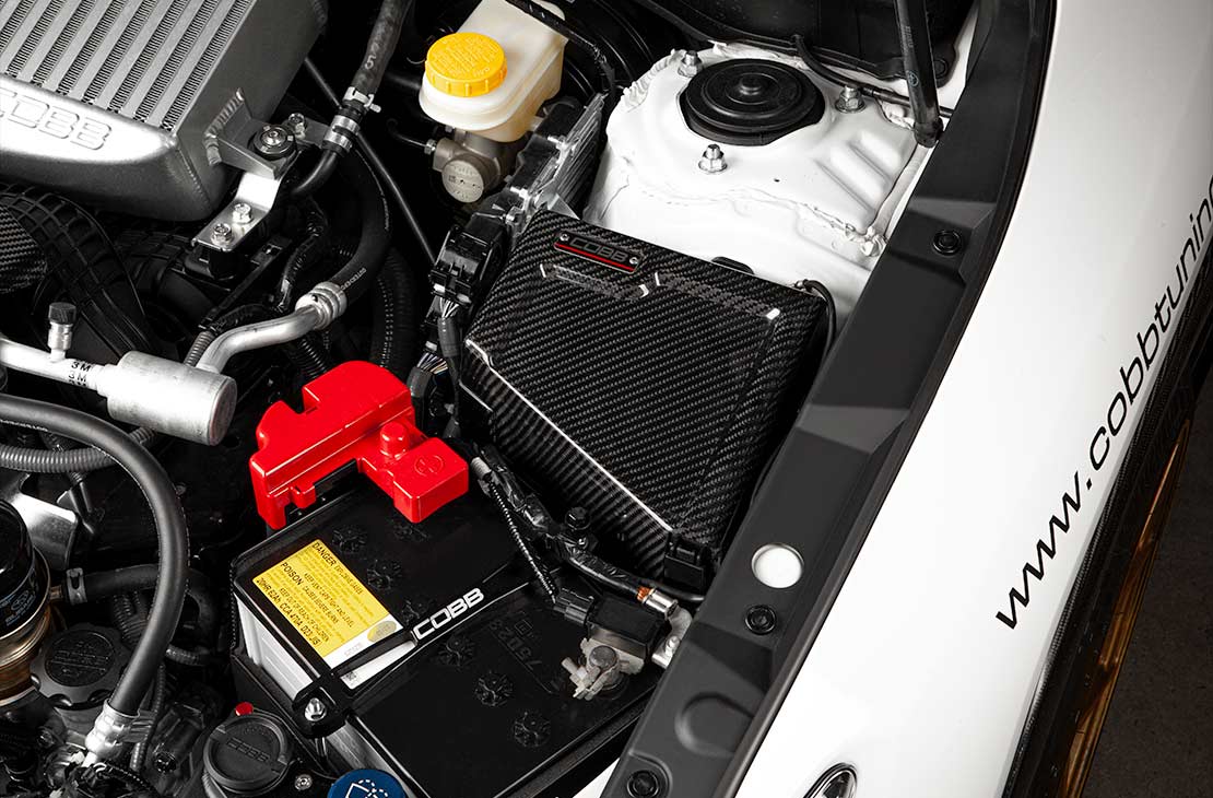 COBB Redline Gloss Carbon Fiber Fuse Box Cover Driver Side | Subaru WRX (22-25) (846665-Driver)