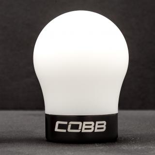 COBB Shift Knob Satin Black/White Delrin | VW Golf/GTI/R (15-24) Jetta GLI (19-24) (2V1350-W-BK)