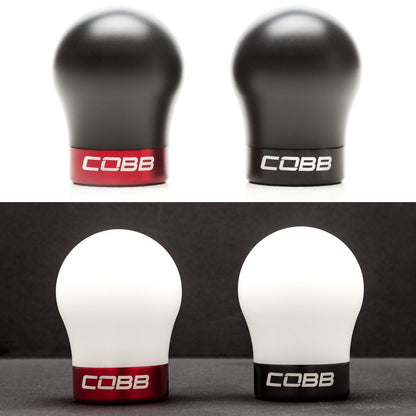 COBB Shift Knob Satin Black/White Delrin | VW Golf/GTI/R (15-24) Jetta GLI (19-24) (2V1350-W-BK)
